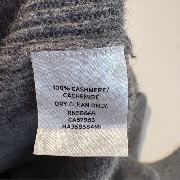 Halogen Cashmere Sweater Round Neck Slit Sides Size L Gray - Picture 7 of 7